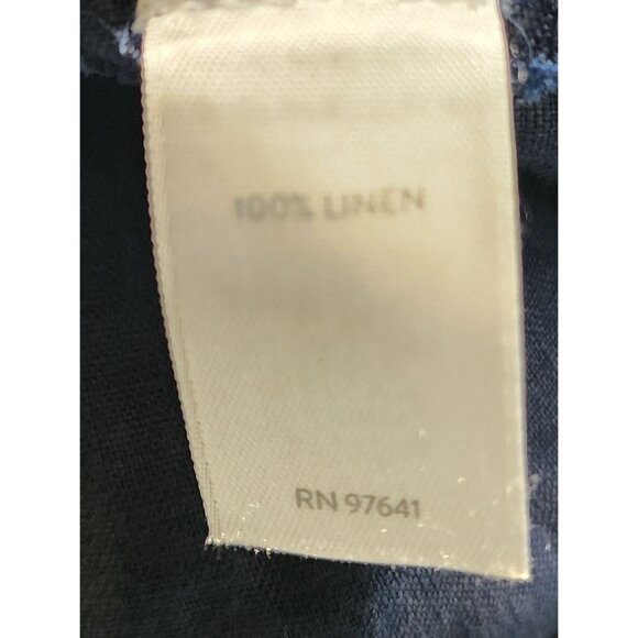 J.Jill Linen Navy Sleeveless Button-Down Midi Dress W/ Tie Belt & Pockets Size M - Picture 5 of 8